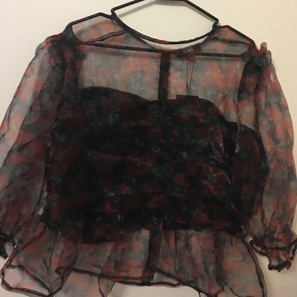 Sheer casual blouse